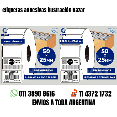 etiquetas adhesivas ilustración bazar