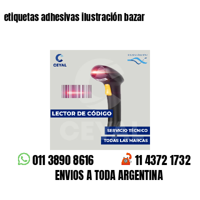 etiquetas adhesivas ilustración bazar