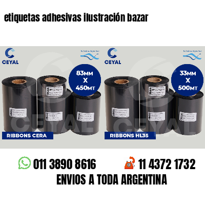 etiquetas adhesivas ilustración bazar