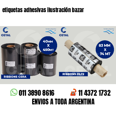 etiquetas adhesivas ilustración bazar