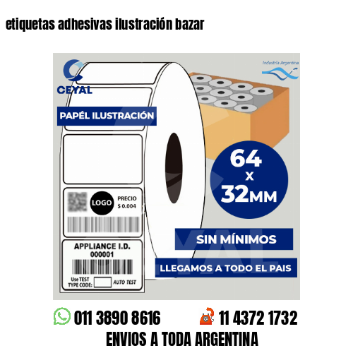 etiquetas adhesivas ilustración bazar
