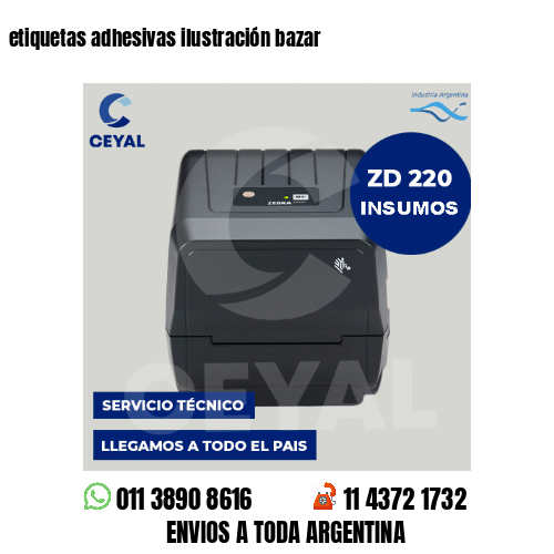etiquetas adhesivas ilustración bazar