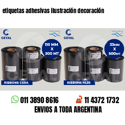 etiquetas adhesivas ilustración decoración