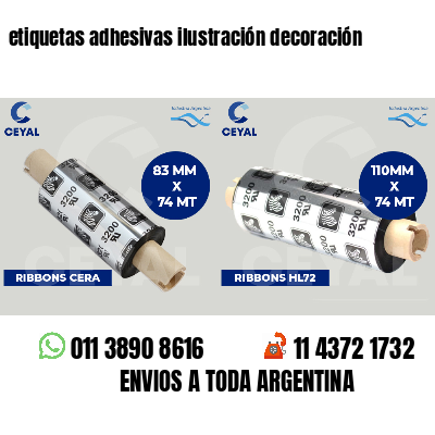 etiquetas adhesivas ilustración decoración