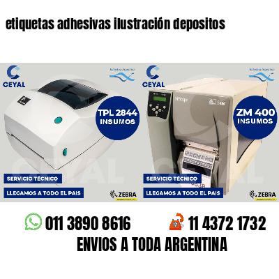 etiquetas adhesivas ilustración depositos