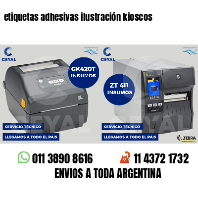 etiquetas adhesivas ilustración kioscos