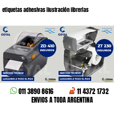 etiquetas adhesivas ilustración librerias