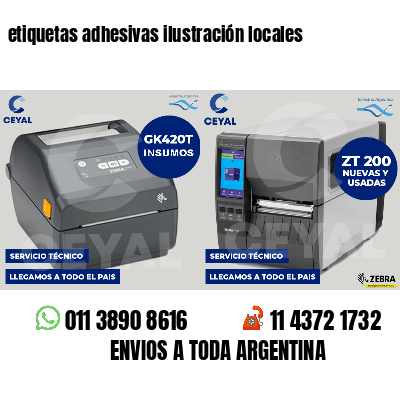 etiquetas adhesivas ilustración locales
