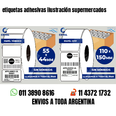 etiquetas adhesivas ilustración supermercados