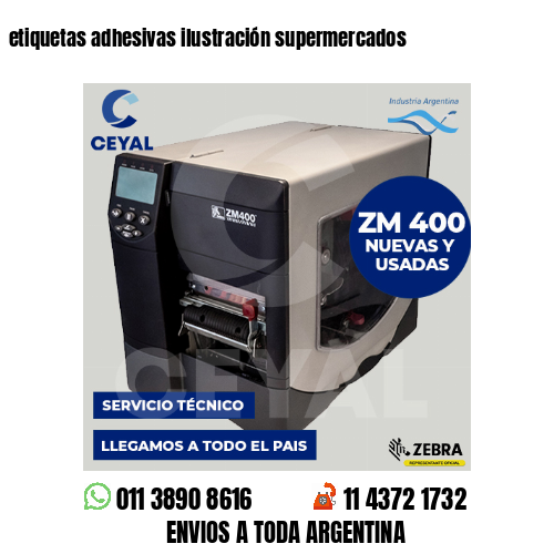 etiquetas adhesivas ilustración supermercados
