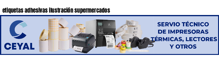 etiquetas adhesivas ilustración supermercados