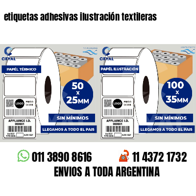 etiquetas adhesivas ilustración textileras