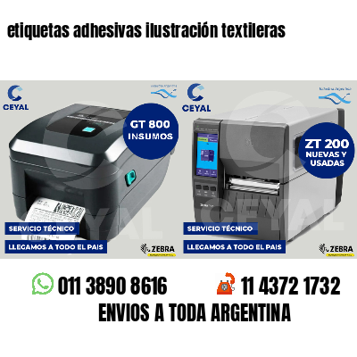 etiquetas adhesivas ilustración textileras