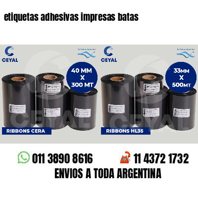 etiquetas adhesivas impresas batas