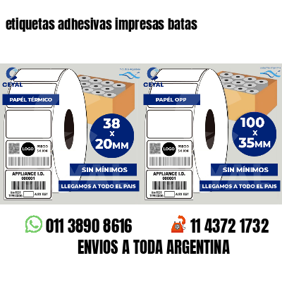 etiquetas adhesivas impresas batas