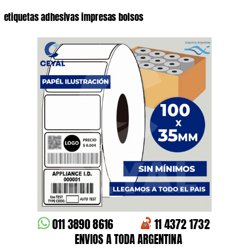 etiquetas adhesivas impresas bolsos