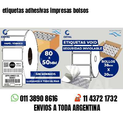 etiquetas adhesivas impresas bolsos