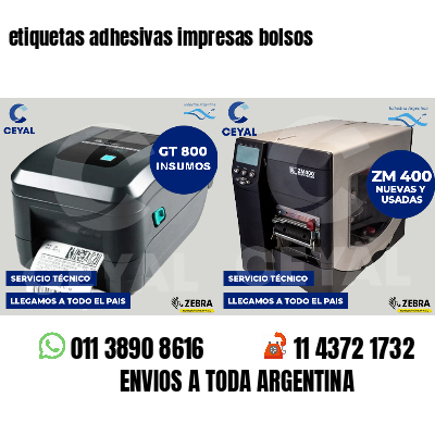 etiquetas adhesivas impresas bolsos