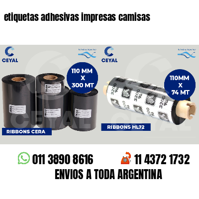 etiquetas adhesivas impresas camisas