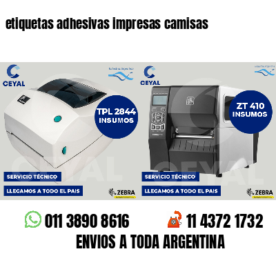 etiquetas adhesivas impresas camisas