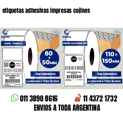 etiquetas adhesivas impresas cojines