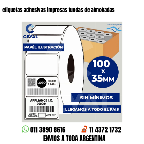 etiquetas adhesivas impresas fundas de almohadas