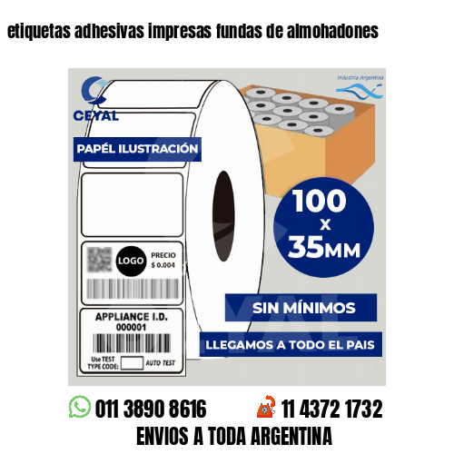 etiquetas adhesivas impresas fundas de almohadones