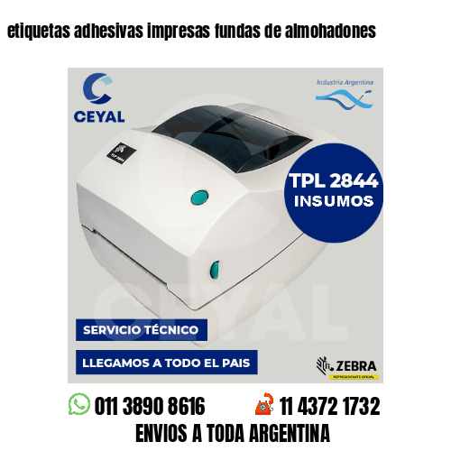 etiquetas adhesivas impresas fundas de almohadones