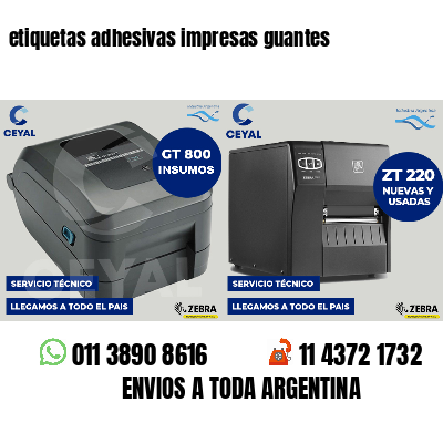 etiquetas adhesivas impresas guantes