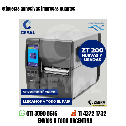 etiquetas adhesivas impresas guantes