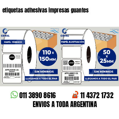 etiquetas adhesivas impresas guantes