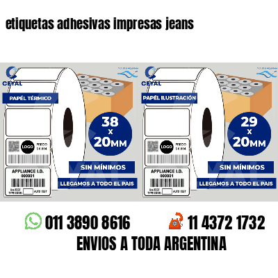 etiquetas adhesivas impresas jeans