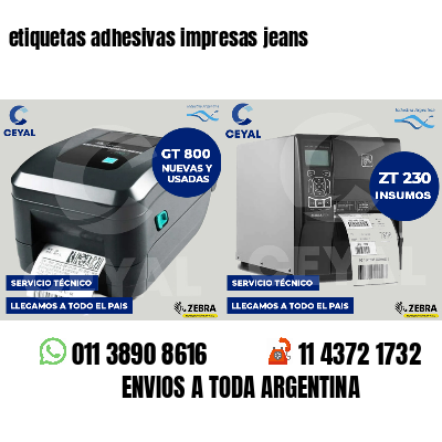 etiquetas adhesivas impresas jeans