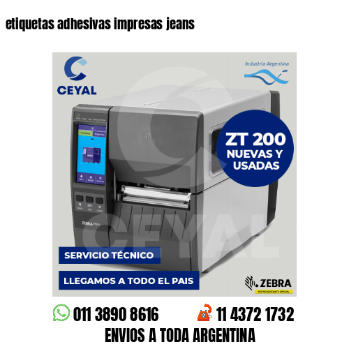 etiquetas adhesivas impresas jeans