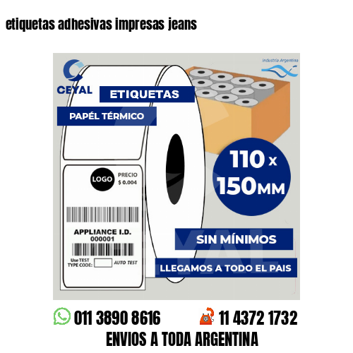 etiquetas adhesivas impresas jeans