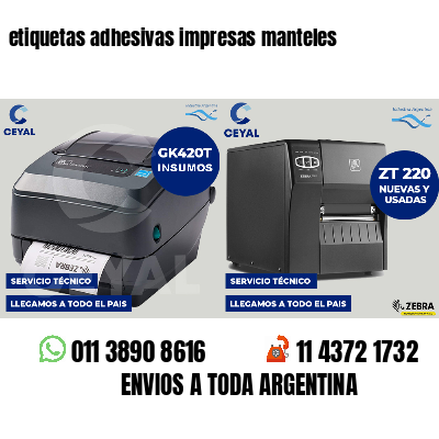 etiquetas adhesivas impresas manteles