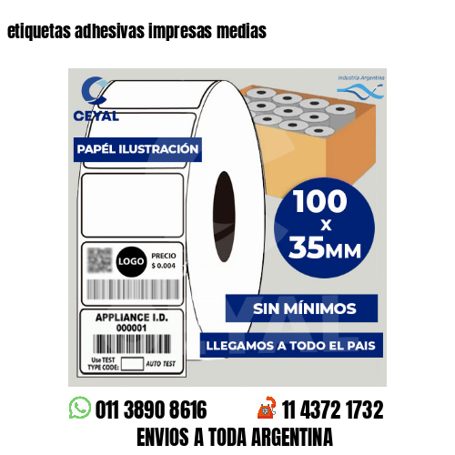 etiquetas adhesivas impresas medias