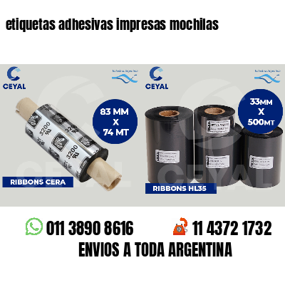 etiquetas adhesivas impresas mochilas