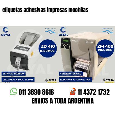 etiquetas adhesivas impresas mochilas