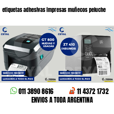 etiquetas adhesivas impresas muñecos peluche