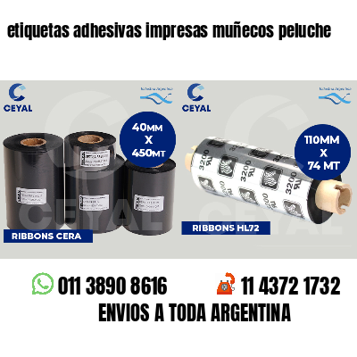 etiquetas adhesivas impresas muñecos peluche