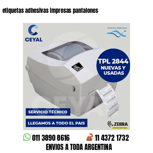 etiquetas adhesivas impresas pantalones