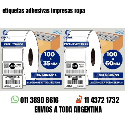 etiquetas adhesivas impresas ropa