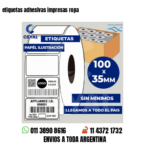 etiquetas adhesivas impresas ropa