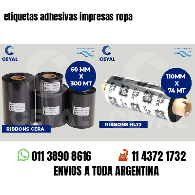 etiquetas adhesivas impresas ropa