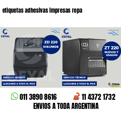 etiquetas adhesivas impresas ropa