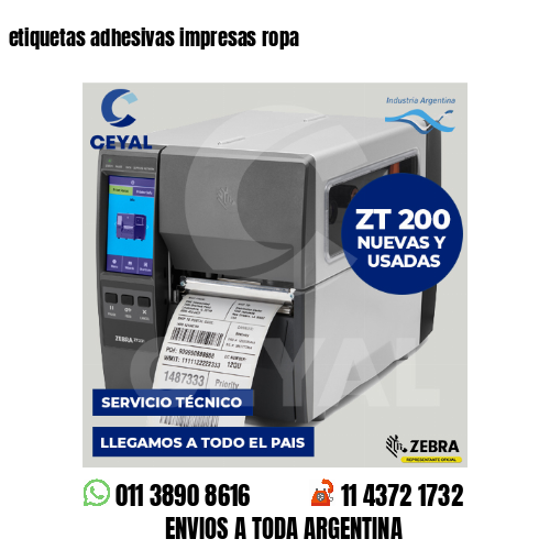 etiquetas adhesivas impresas ropa