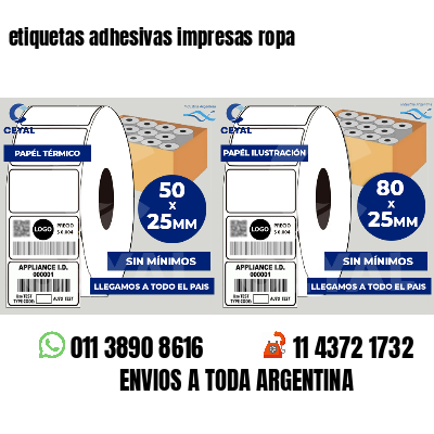 etiquetas adhesivas impresas ropa