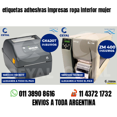 etiquetas adhesivas impresas ropa interior mujer
