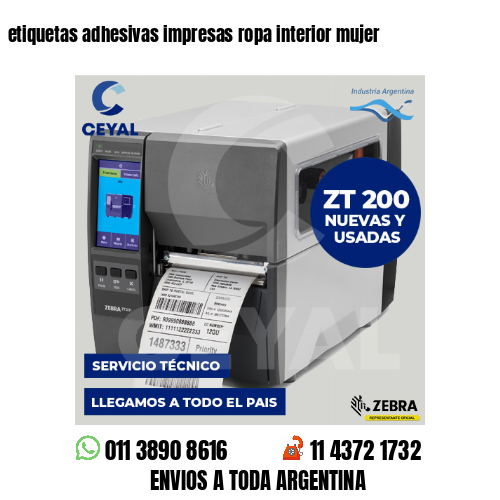 etiquetas adhesivas impresas ropa interior mujer